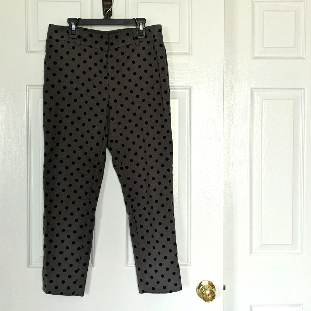 Ann Taylor Dot Print Cotton Ankle Pant